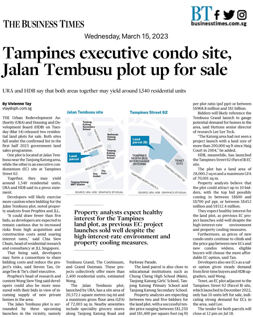 Jalan Tembusu plot up for sale Jalan Tembusu plot up for sale near Emerald at Katong